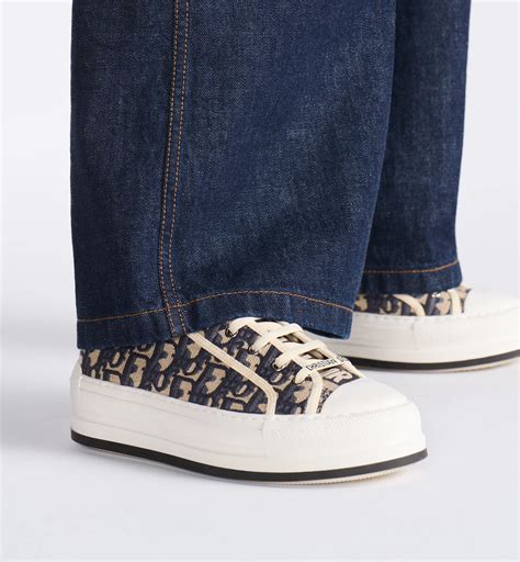 walk'n'dior sneaker blue dior oblique embroidered canvas